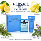 Versace Eau Fraiche by Versace Travel Set (3.4 Eau De Toilette Spray & 3.4 Oz S/gel) M for Men