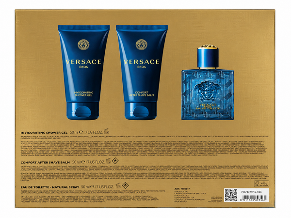 Versace Eros by Versace Gift Set 3 Pcs With 1.7 Oz Eau De Toilette Sp & 1.7 A/s & 1.7 S/gel Men for Men
