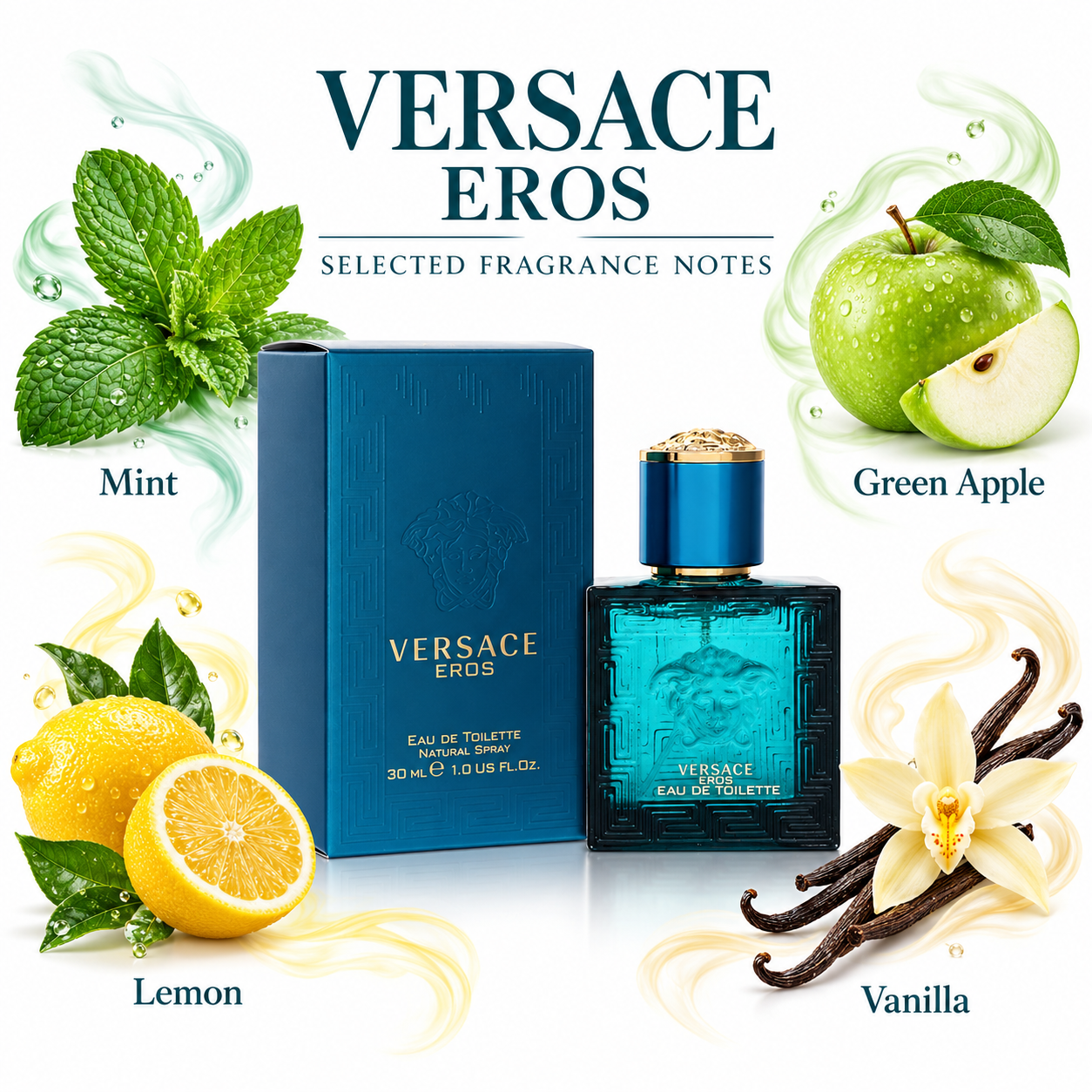 Versace Eros by Versace 1 Oz Eau De Toilette Spray for Men