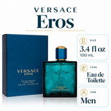 Versace Eros by Versace 3.4 Oz Eau De Toilette Spray In Box for Men