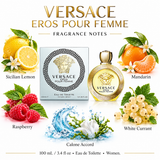 Eros Pour Femme by Versace 3.4 Oz Eau De Toilette Spray for Women
