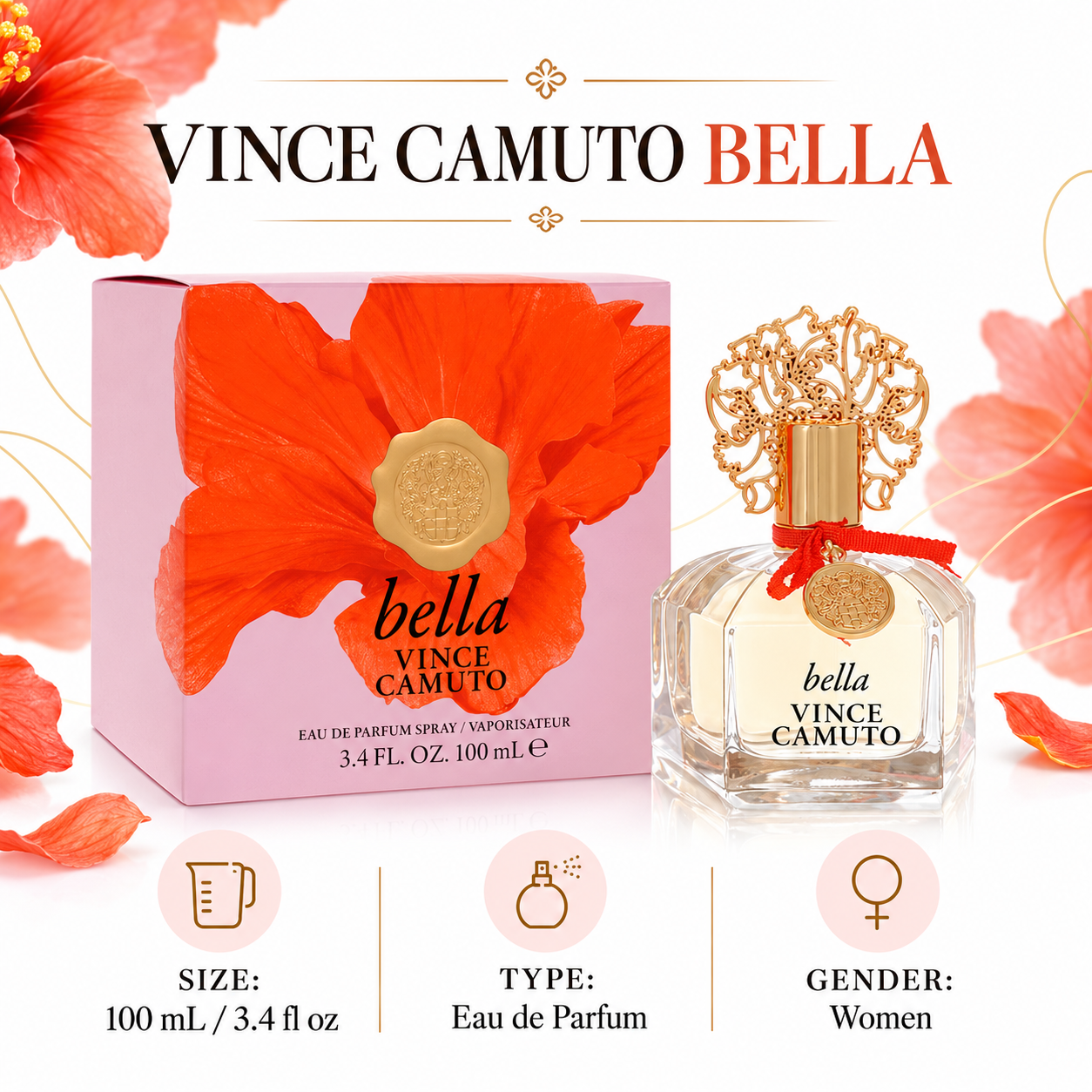 Camuto Bella by Vince Camuto 3.4 Oz Eau De Parfum Spray for Women
