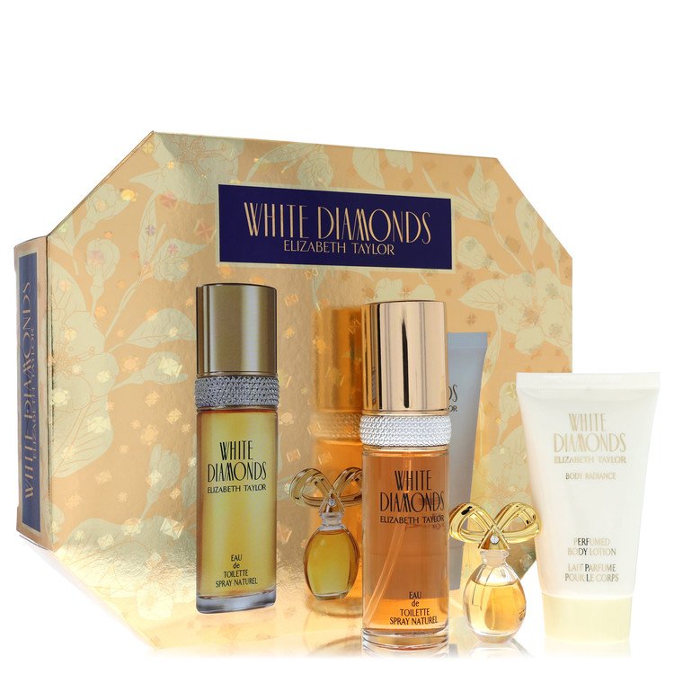 White Diamonds by Elizabeth Taylor Gift Set -- 1 oz Eau De Toilette Spray + .12 oz Min EDP + 1.7 oz Body Lotion for Women