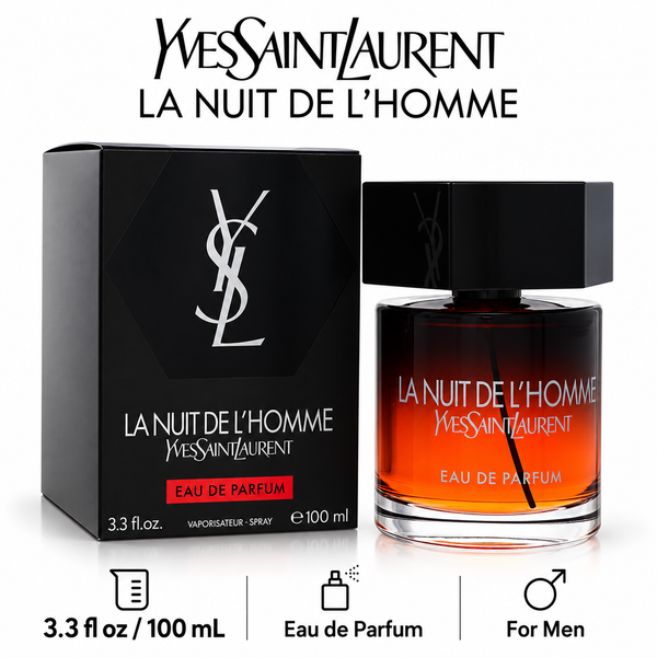 La Nuit De L'homme by Yves Saint Laurent 3.3 Oz Eau De Parfum for Men