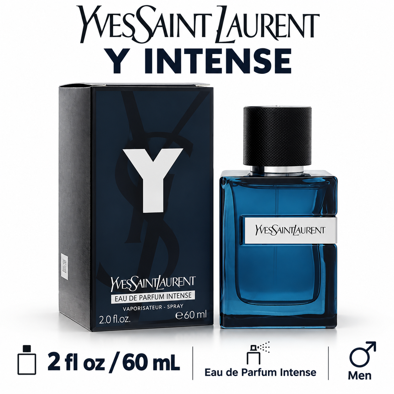 Y Intense by Yves Saint Laurent 2 Oz Eau De Parfum Spray In Box for Men