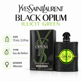 Black Opium Illicit Green by Yves Saint Laurent 2.5 Oz Eau De Parfum Spray In Box for Women