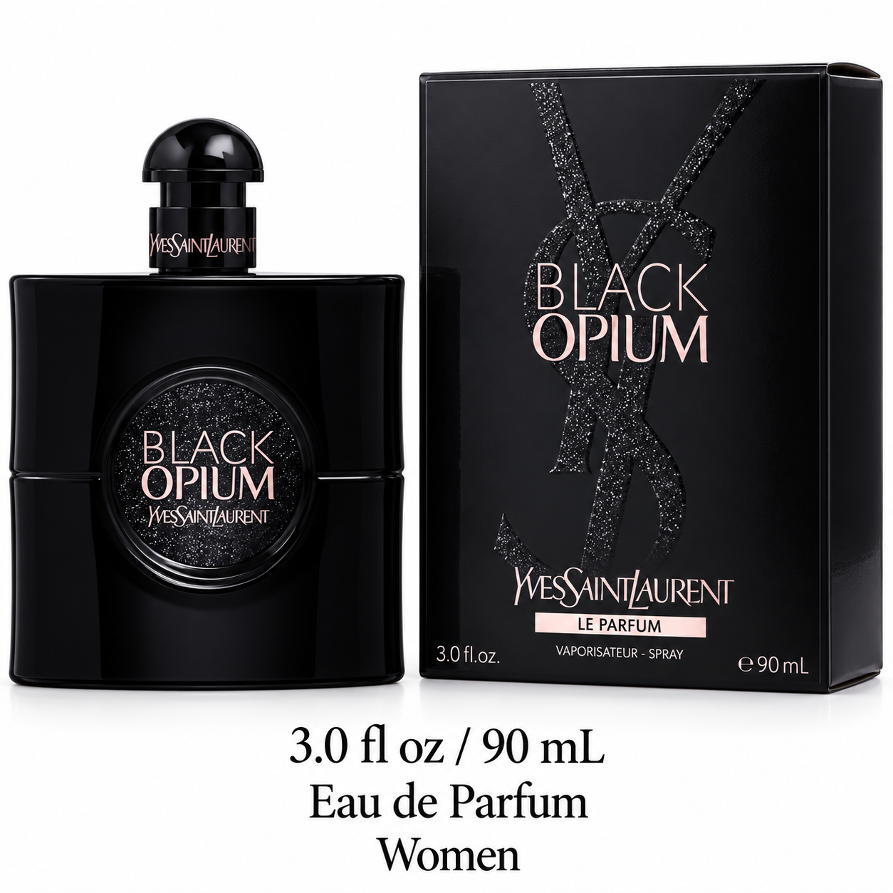 Opium Black Le Parfum by Yves Saint Laurent 3 Oz Eau De Parfum Spray In Box for Women