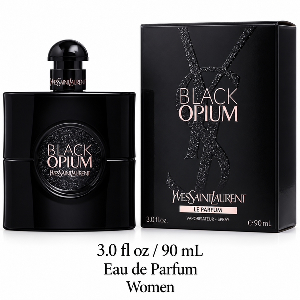 Opium Black Le Parfum by Yves Saint Laurent 3 Oz Eau De Parfum Spray In Box for Women