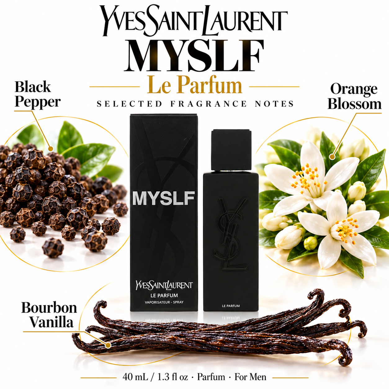 Myslf Le Parfum by Yves Saint Laurent 1.3 Oz Parfum Spray In Box for Men