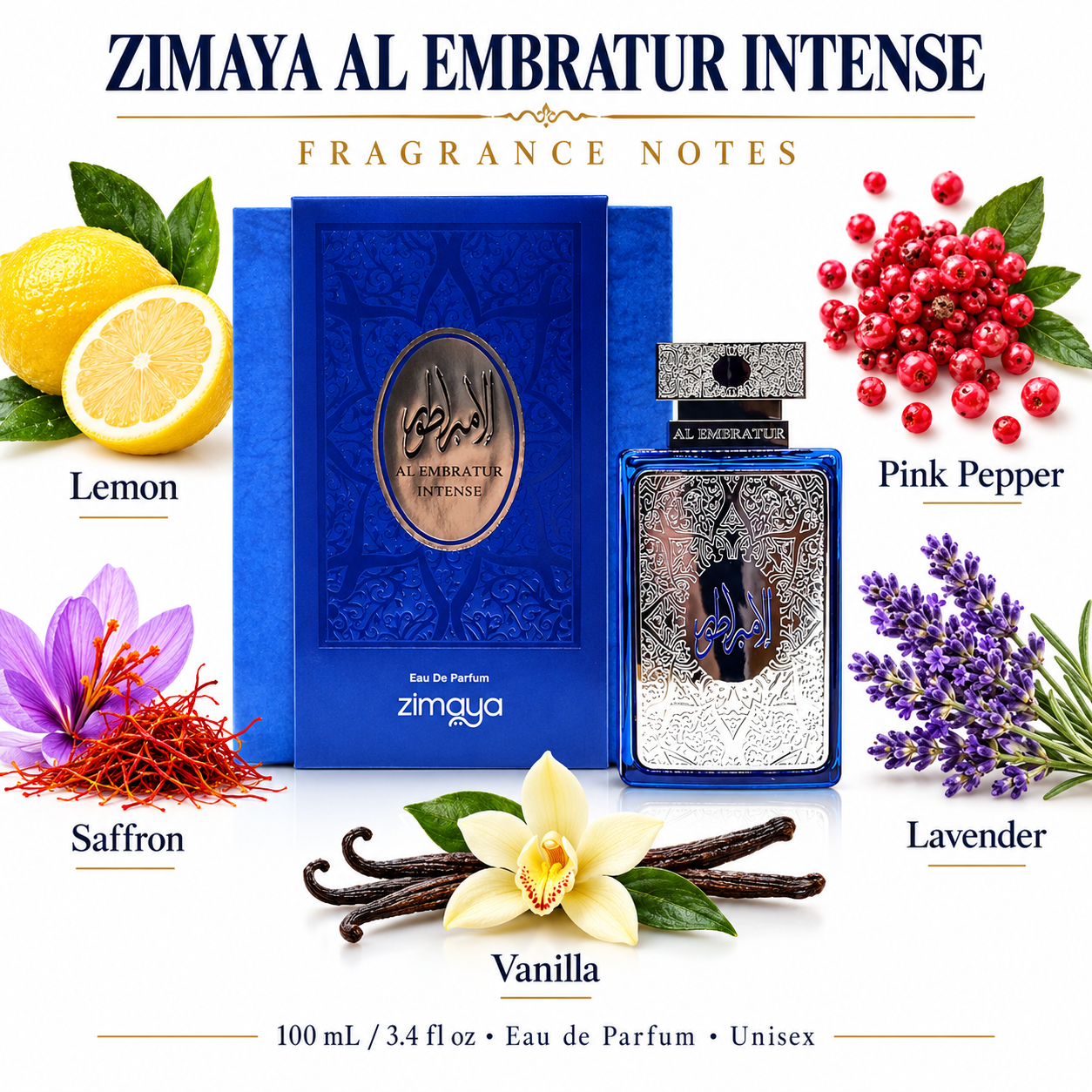 Al Embratur Intense by Zimaya 3.4 Oz Eau De Parfum Spray for Unisex
