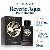 Reverie Aqua Pour Homme by Zimaya 3.4 Oz Eau De Parfum Spray for Men