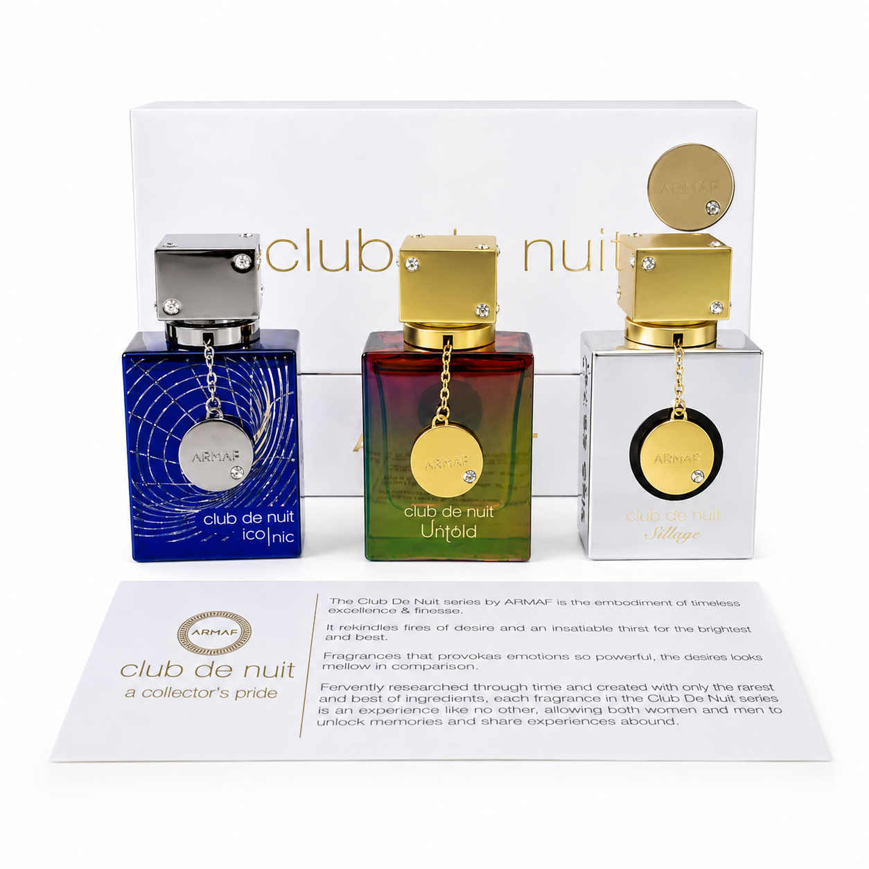 Club De Nuit Trio Iconic, Imperiale, Untold / Ea by Armaf 1.0 Oz for Men 3 Pc Set