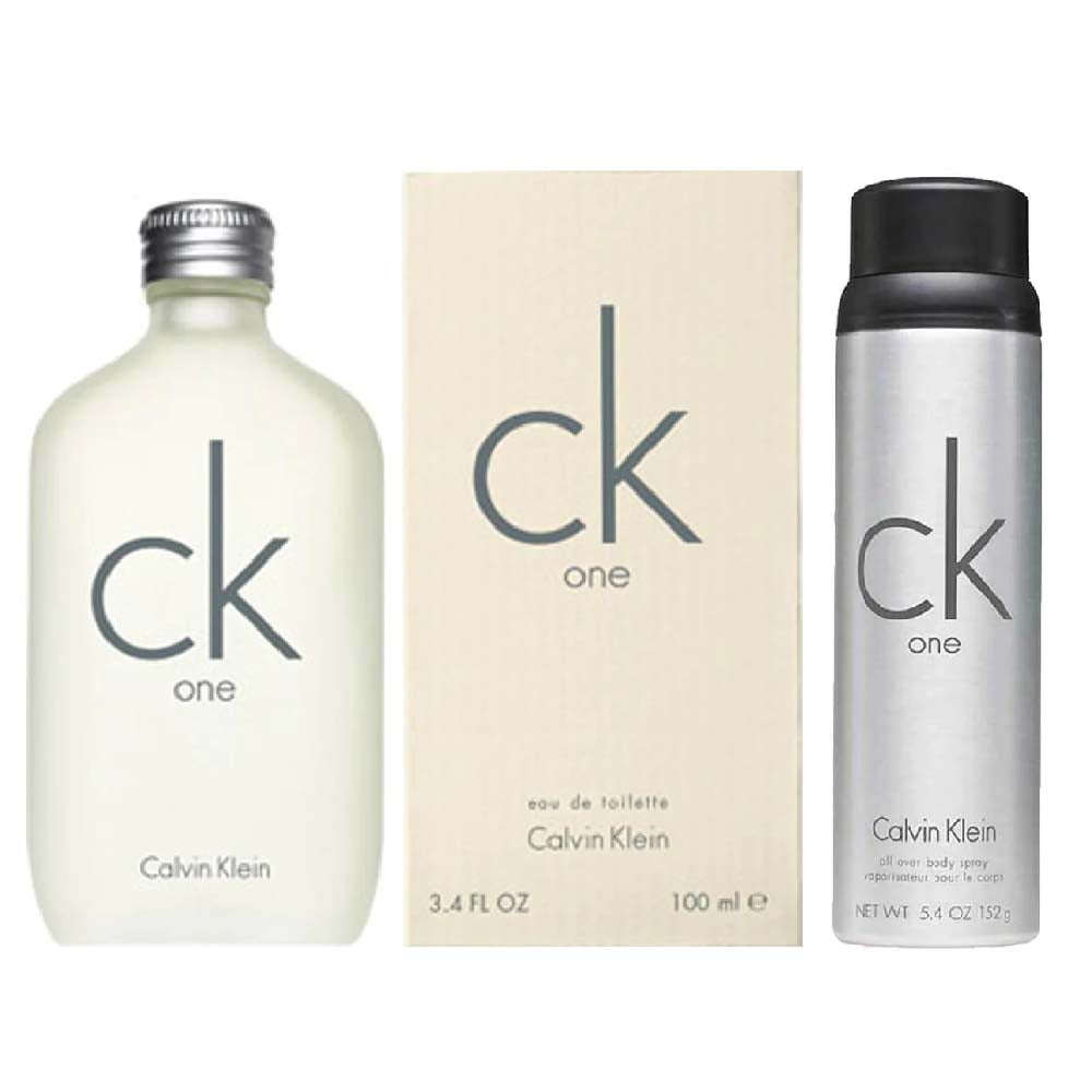 Ck One 2 Pc Set EDT Spray 3.4, Sg 3.4 Oz Cologne by Calvin Klein for Men