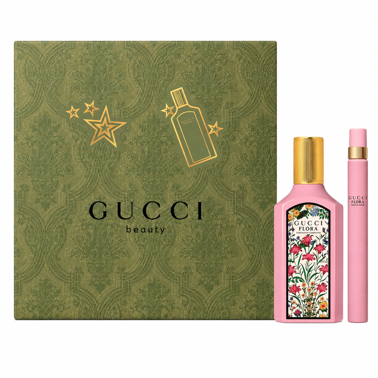 Set Gucci Flora Gorgeous Gardenia by Gucci 2 Pcs (1.7 Eau De Parfum & Mini)