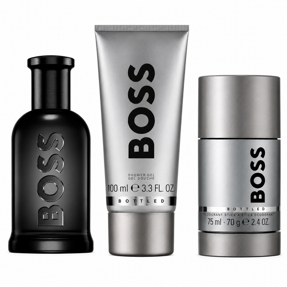 Bottled Parfum 3.4, Sg 3.4, Deo Stick by Hugo Boss 2.5 Oz for Men 3 Pc Set