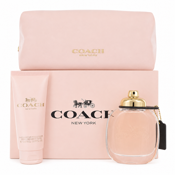 Perfume Coach York 3Pcset 3.0  EDP Spray / 3.4 Oz Bl / Designer Pouch for Women