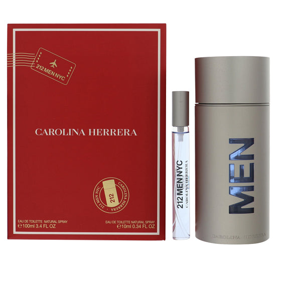 212 Men Nyc By Carolina Herrera Cologne 2 Piece Gift Set - 3.4 Oz Eau De Toilette Spray, 0.34 Oz Eau De Toilette Spray For Men - Gift Set