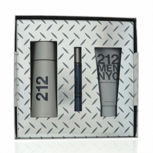 212 By Carolina Herrera Fragrance 3 Piece Gift Set - 3.4 Oz Edt Spray For Unisex