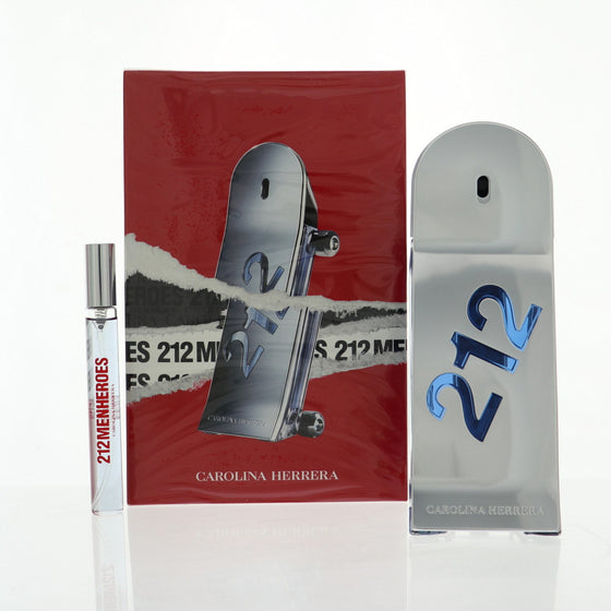 Set 212 Men Heroes by Carolina Herrera 2 Pcs (3 Oz Eau De Toilette & 10 Ml Mini) for Men