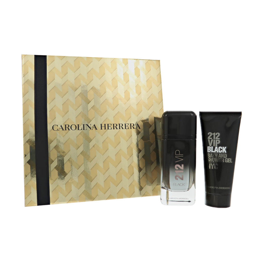 212 Vip Black by Carolina Herrera 3.4 Oz Eau De Parfum Gift Set for Men