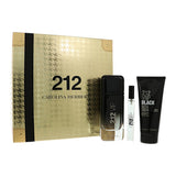 212 Vip Black by Carolina Herrera 3.4 Oz Eau De Parfum Shower Gel Gift Set for Men