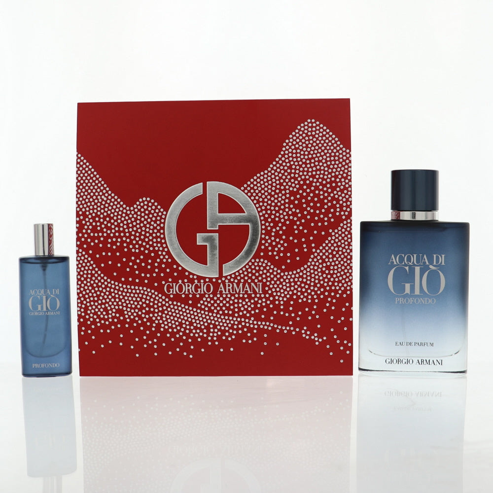 Acqua Di Gio Profondo By Giorgio Armani 2 Piece Gift Set - 3.3 Oz Eau De Parfum Spray, 0.5 Oz Eau De Parfum Spray For Men In Gift Set