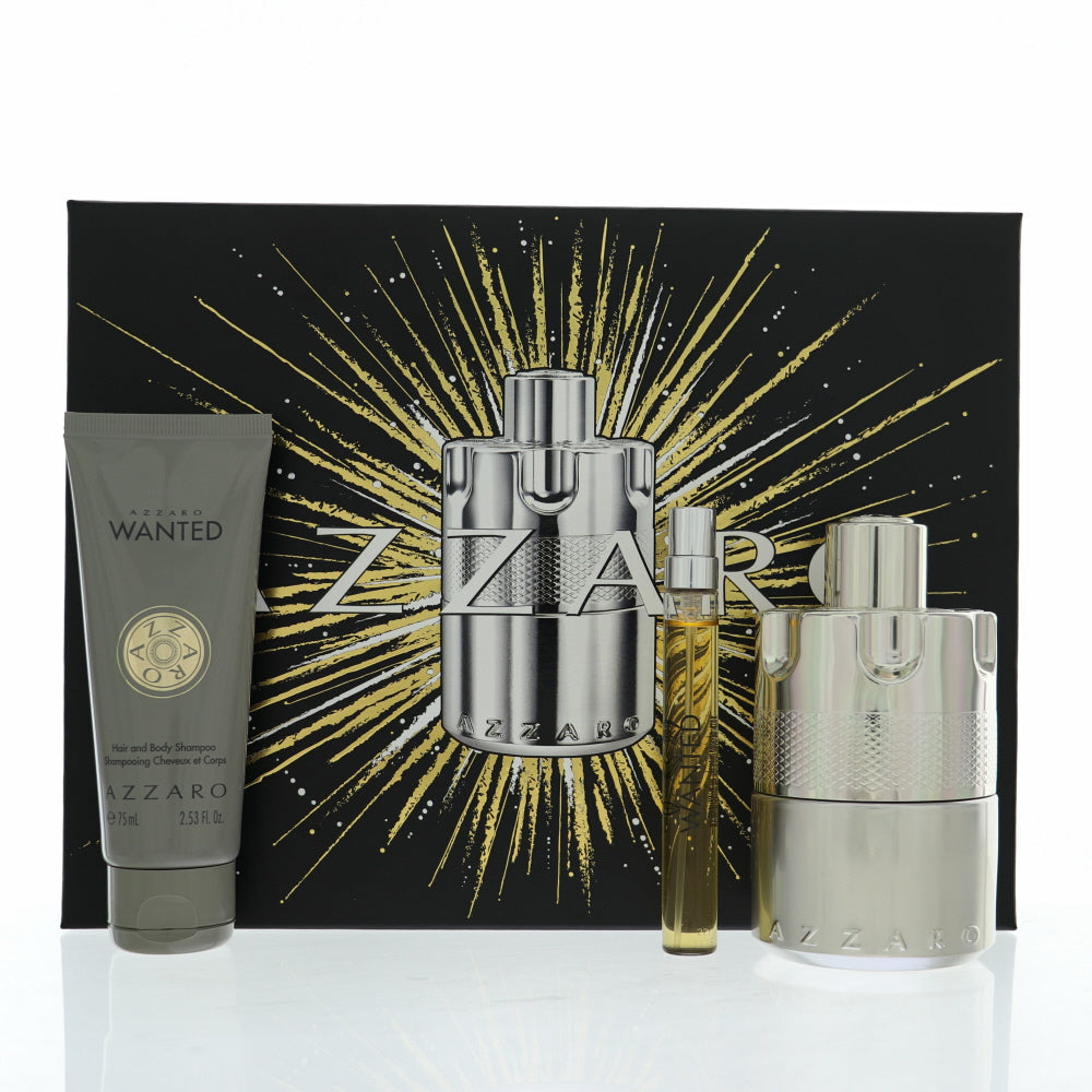 Wanted by Azzaro 3.38 Oz Eau De Parfum Gift Set for Men