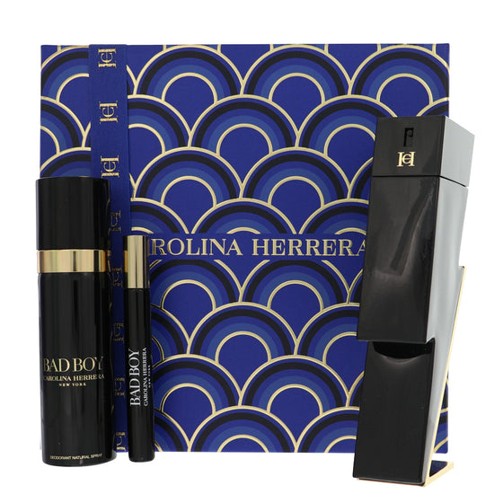Bad Boy By Carolina Herrera 3 Piece Gift Set - 3.4 Oz Eau De Toilette Spray, 0.34 Oz Eau De Toilette Spray, 3.4 Oz Deodorant Spray For Men In Gift Set