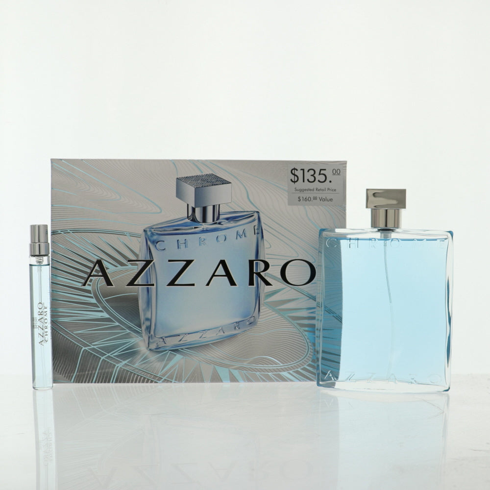 Chrome By Azzaro 2 Piece Gift Set - 6.76 Oz Eau De Toilette Spray, 0.33 Oz Eau De Toilette Spray For Men In Gift Set