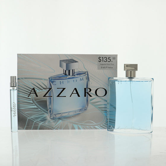 Chrome By Azzaro 2 Piece Gift Set - 6.76 Oz Eau De Toilette Spray, 0.33 Oz Eau De Toilette Spray For Men In Gift Set