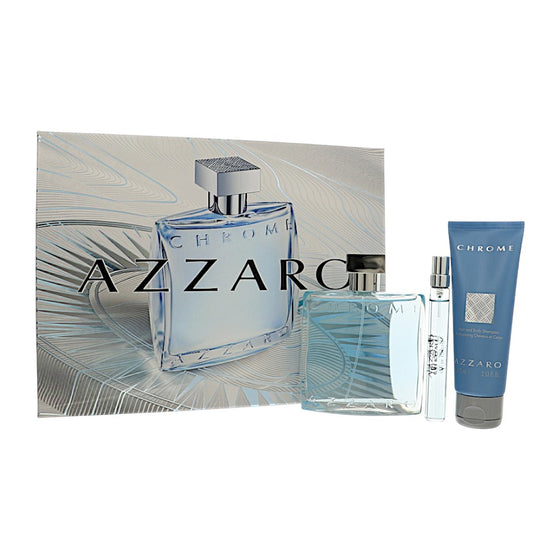 Chrome by Azzaro 3.38 Oz Eau De Toilette Gift Set for Men