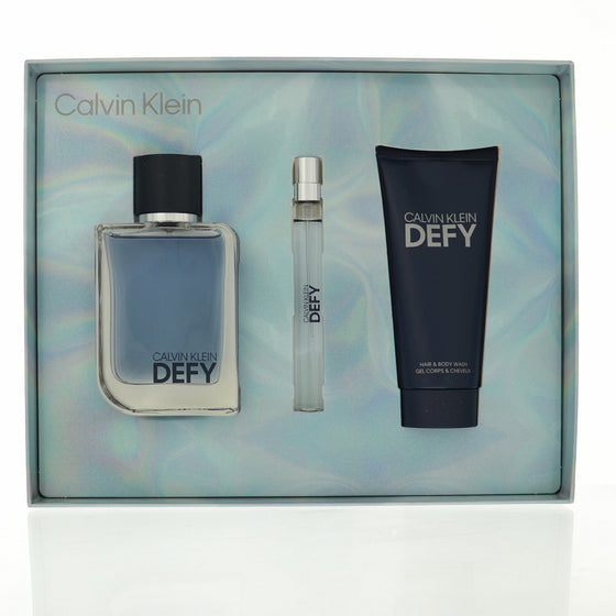 Ck Defy 3 Pc Set Eau De Toilette Spray 3.4, Spray 0.33, Sg 3.4 Oz by Calvin Klein for Men