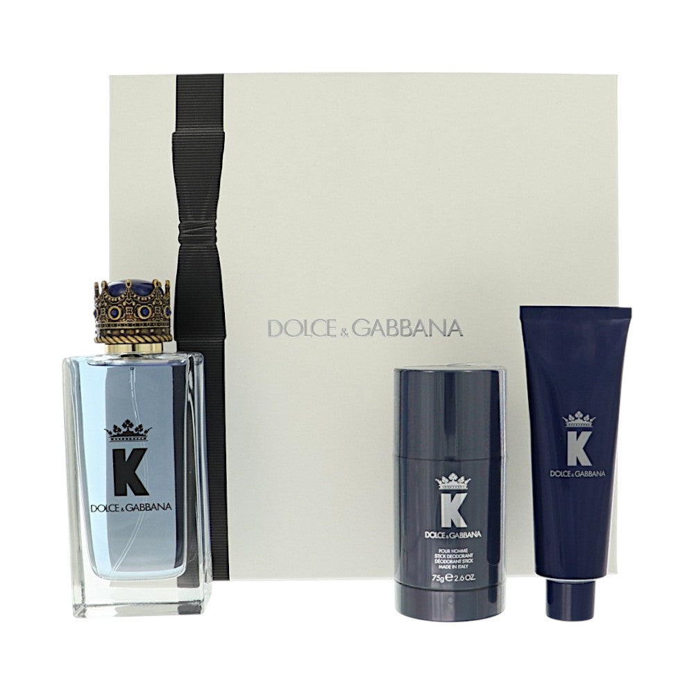 K King by Dolce & Gabbana 3.3 Oz Eau De Toilette Shower Gel Gift Set for Men