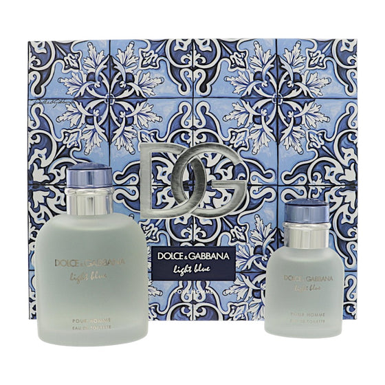 D & G Light Blue by Dolce & Gabbana 4.2 Oz Eau De Toilette Gift Set for Men