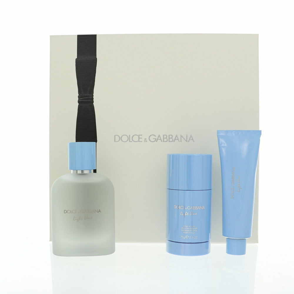 D&G Light Blue By Dolce & Gabbana Cologne 3.38 Oz Eau De Toilette Spray For Men - Gift Set