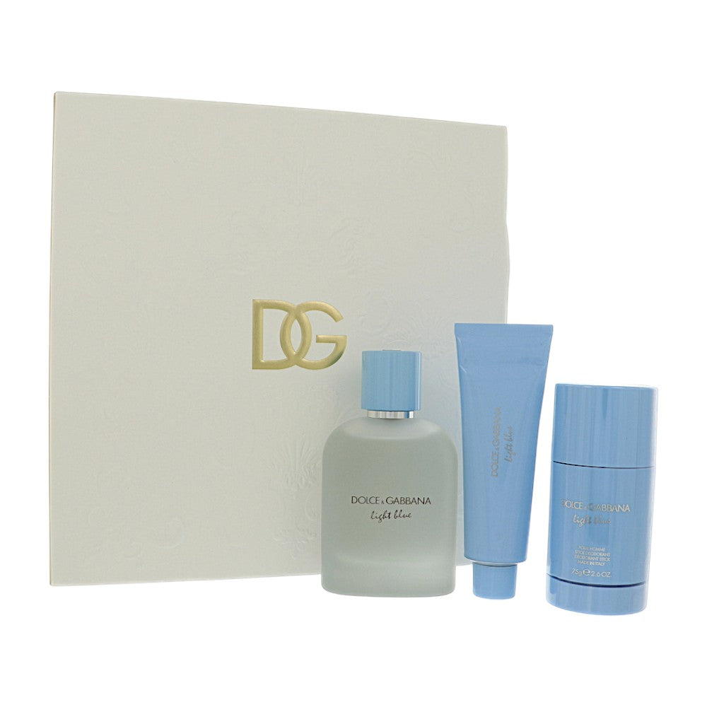 D&G Light Blue by Dolce & Gabbana 3.38 Oz Eau De Toilette Gift Set for Men