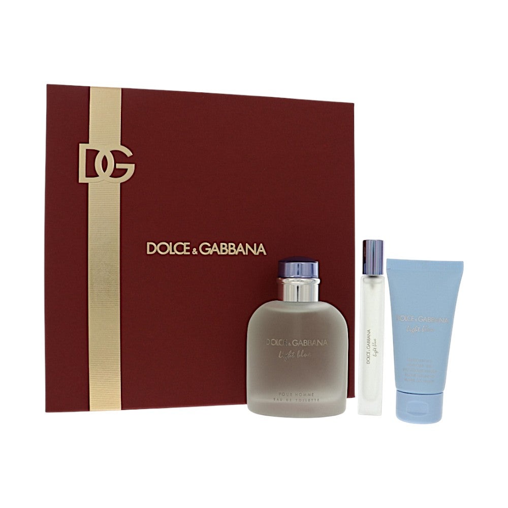 D & G Light Blue by Dolce & Gabbana 4.2 Oz Eau De Toilette Gift Set for Men