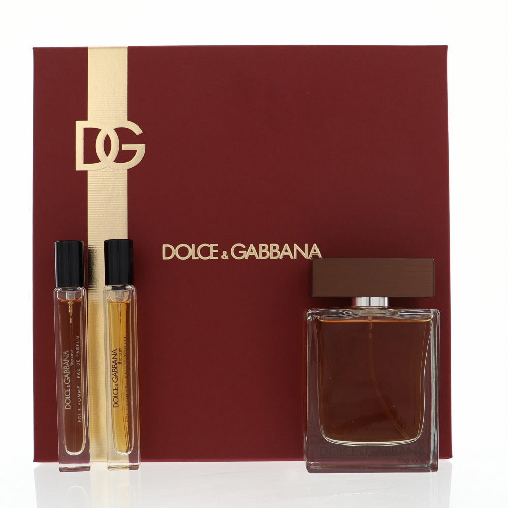 D & G The One By Dolce & Gabbana Cologne 3 Piece Gift Set - 3.3 Oz Eau De Toilette Spray, 0.33 Oz Eau De Parfum Spray, 0.33 Oz Eau De Toilette Spray For Men - Gift Set