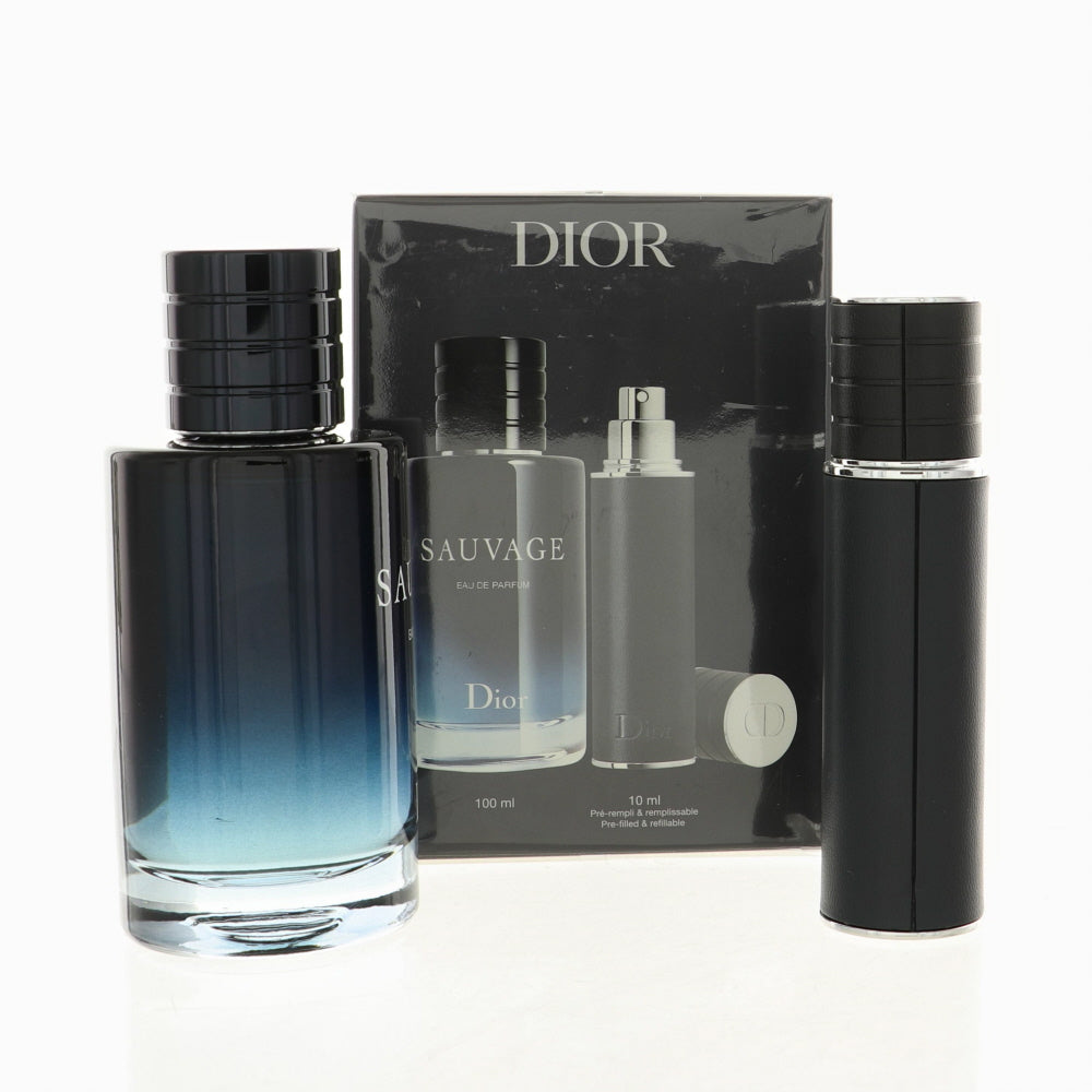 Sauvage By Christian Dior Cologne 2 Piece Gift Set - 3.4 Oz Eau De Parfum Spray, 0.34 Oz Eau De Parfum Spray For Men - Gift Set