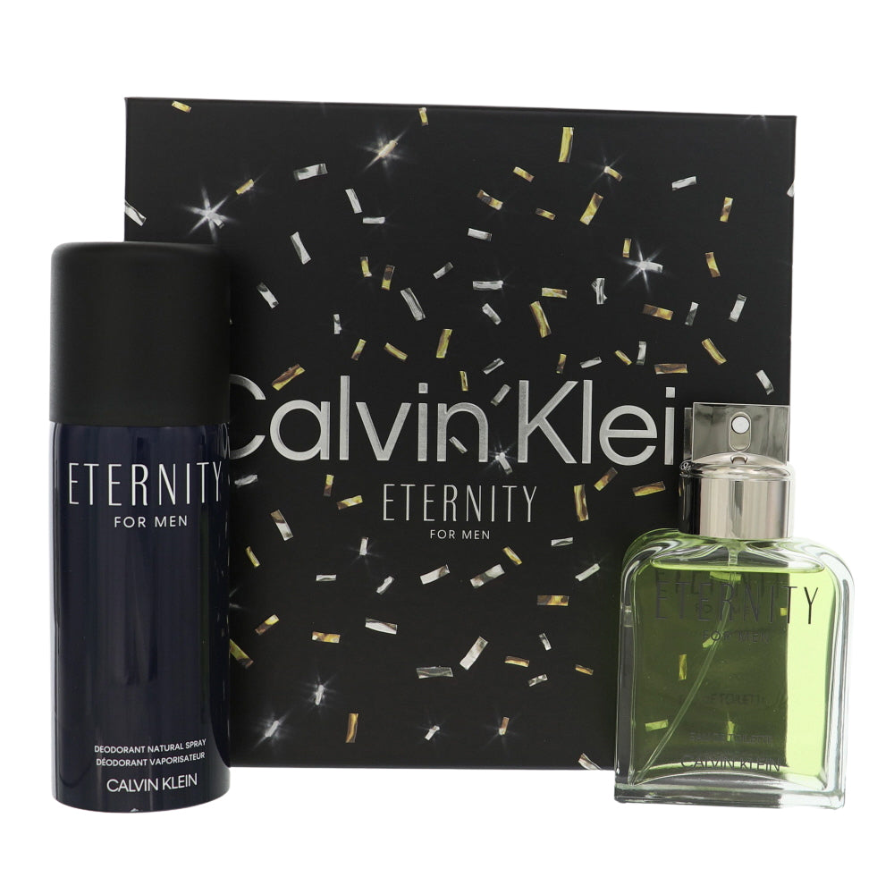 Eternity By Calvin Klein 2 Piece Gift Set - 3.3 Oz Eau De Toilette Spray, 5.0 Oz Deodorant Spray For Men In Gift Set