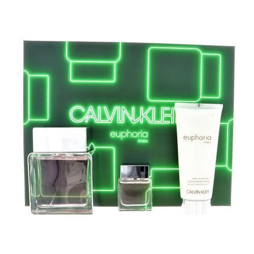Euphoria By Calvin Klein 3 Piece Gift Set - 3.3 Oz Eau De Toilette Spray For Men In Gift Set