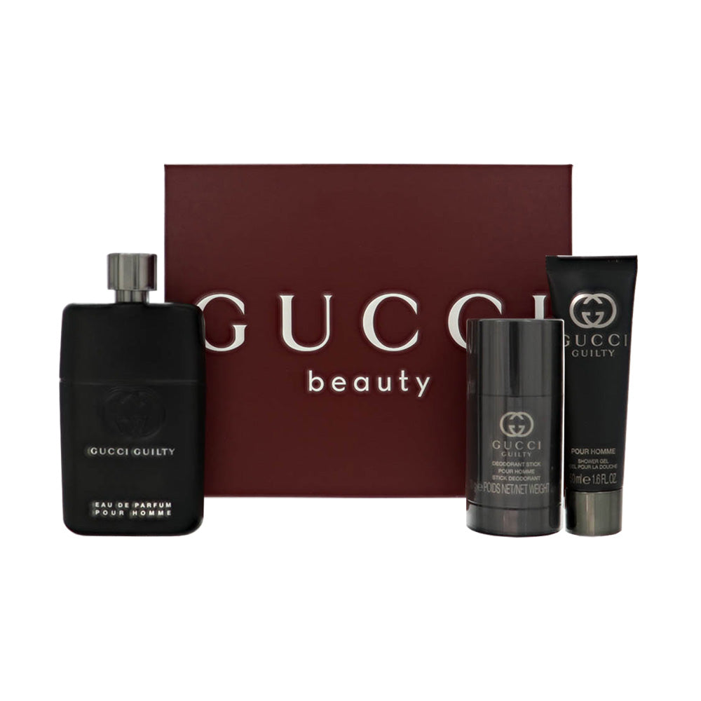 Guilty 3.0, Sg 3.4 by Gucci 0.3 Oz Eau De Parfum Spray for Men 3 Pc Set