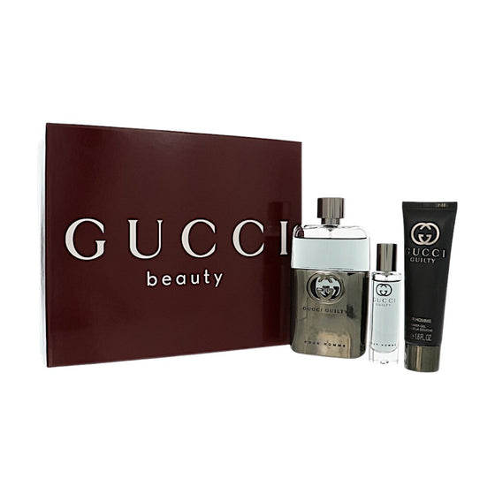 Gucci Guilty by Gucci 3 Oz Eau De Toilette Gift Set for Men