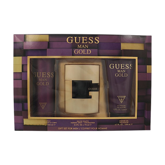 Guess Man Gold by Guess 2.5 Oz Eau De Toilette Shower Gel Gift Set for Men