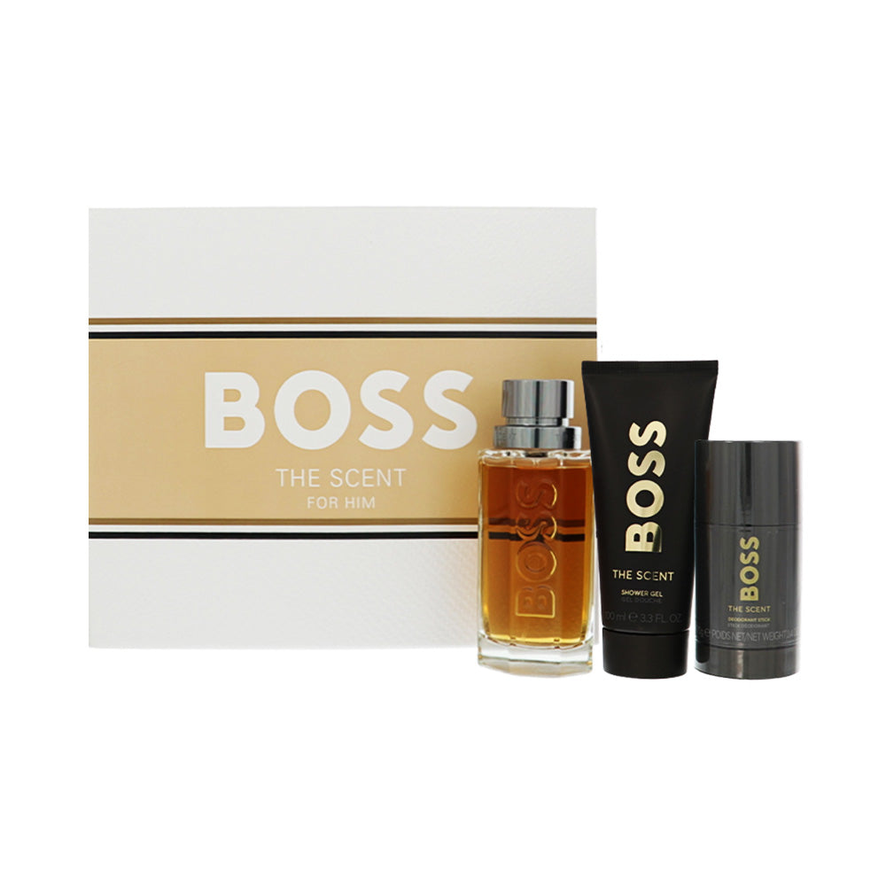 Hugo Boss The Scent 3.3, 0.33, Deo by Hugo Boss 2.5 Oz Eau De Toilette Spray for Men 3 Pc Set