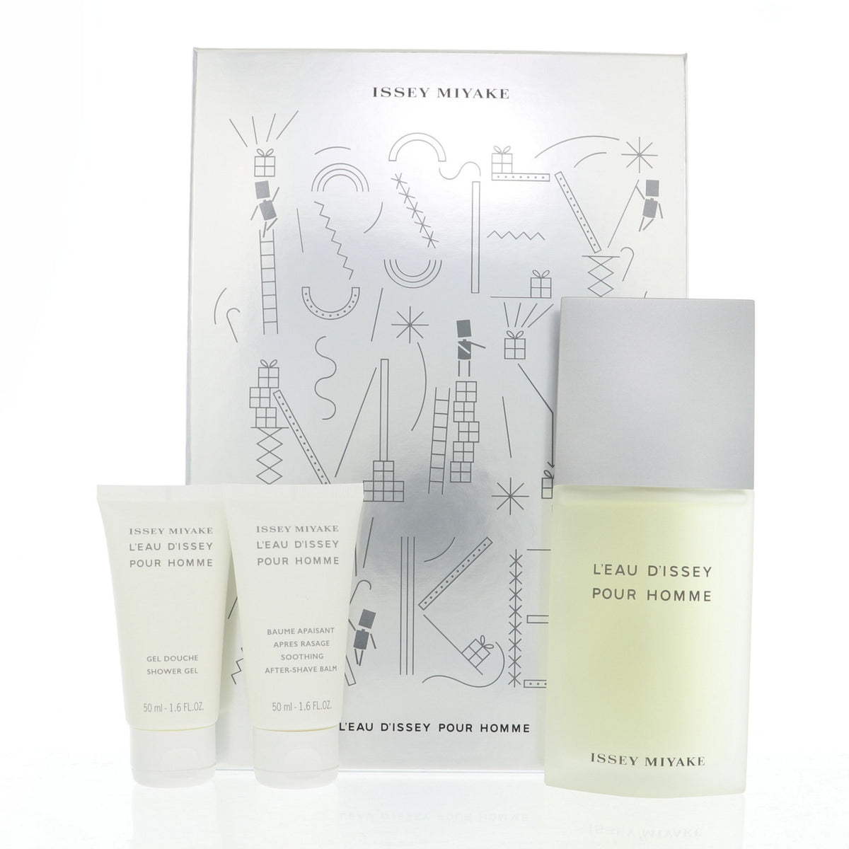 L'Eau D'Issey Pour Homme By Issey Miyake 3 Piece Gift Set - 4.2 Oz Eau De Toilette Spray, 1.6 Oz Soothing After Shave Balm, 1.6 Oz Shower Gel For Men In Gift Set