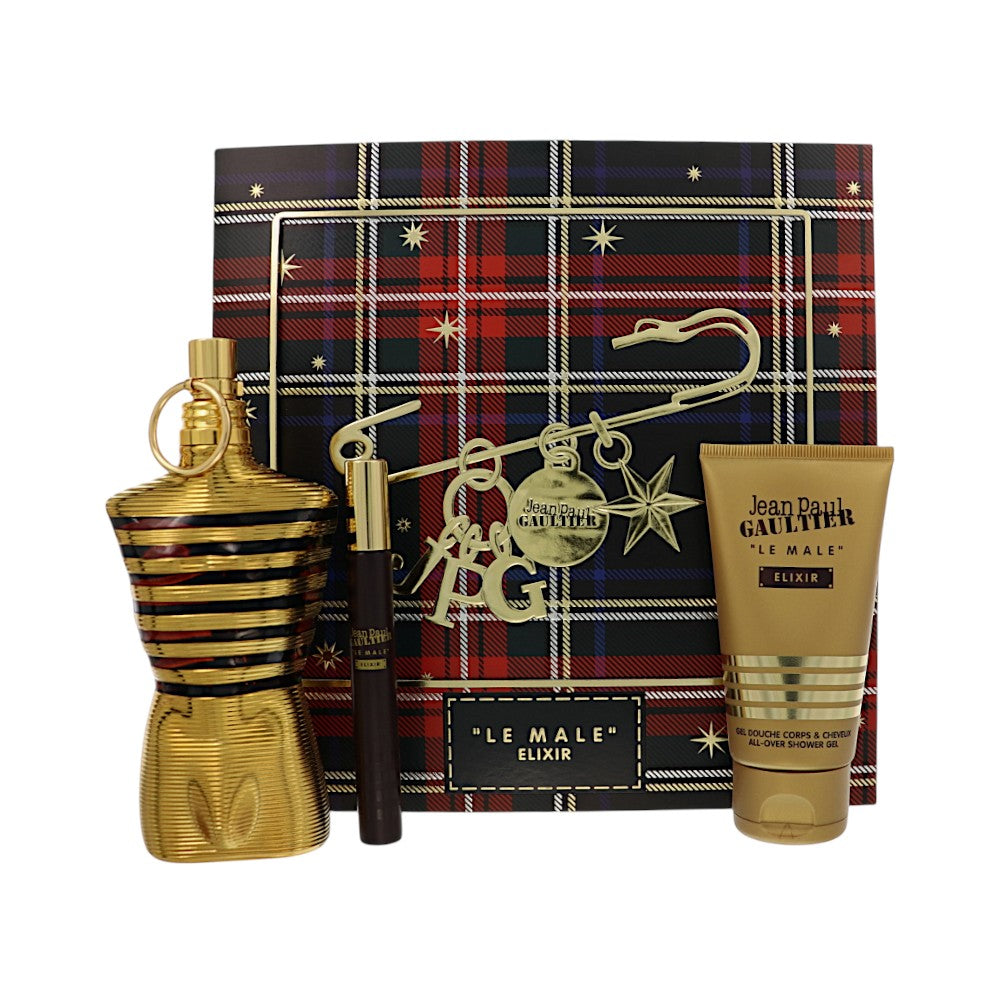 Le Male Elixir by Jean Paul Gaultier 4.2 Oz Parfum Gift Set for Men