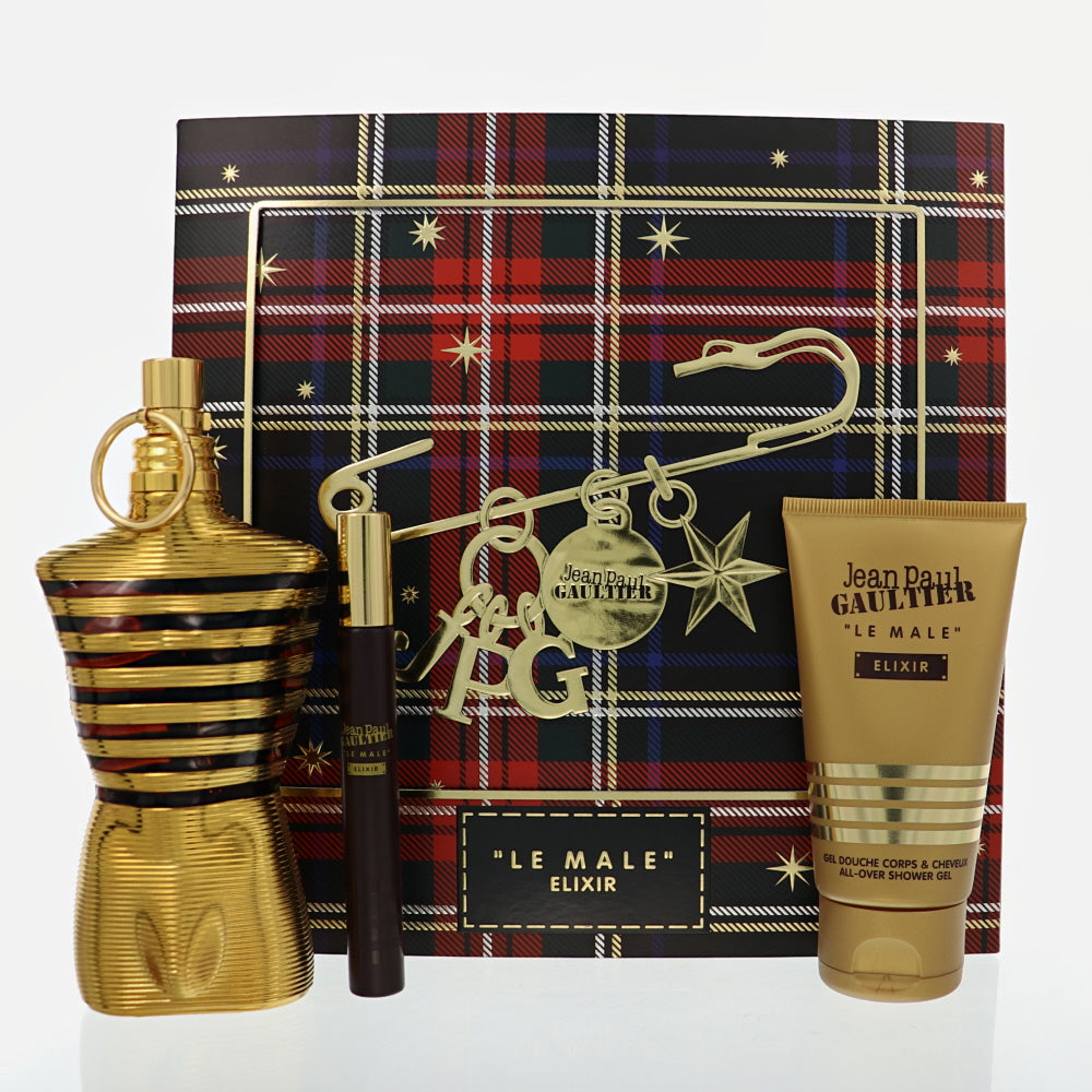 Le Male Elixir by Jean Paul Gaultier 4.2 Oz Parfum Gift Set for Men