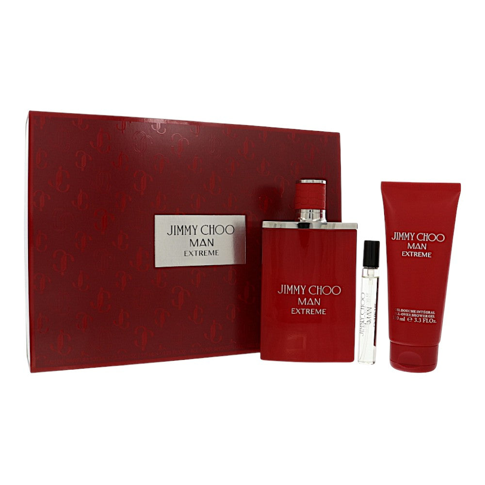 Jimmy Choo Man Extreme by Jimmy Choo 3.3 Oz Eau De Parfum Shower Gel Gift Set for Men