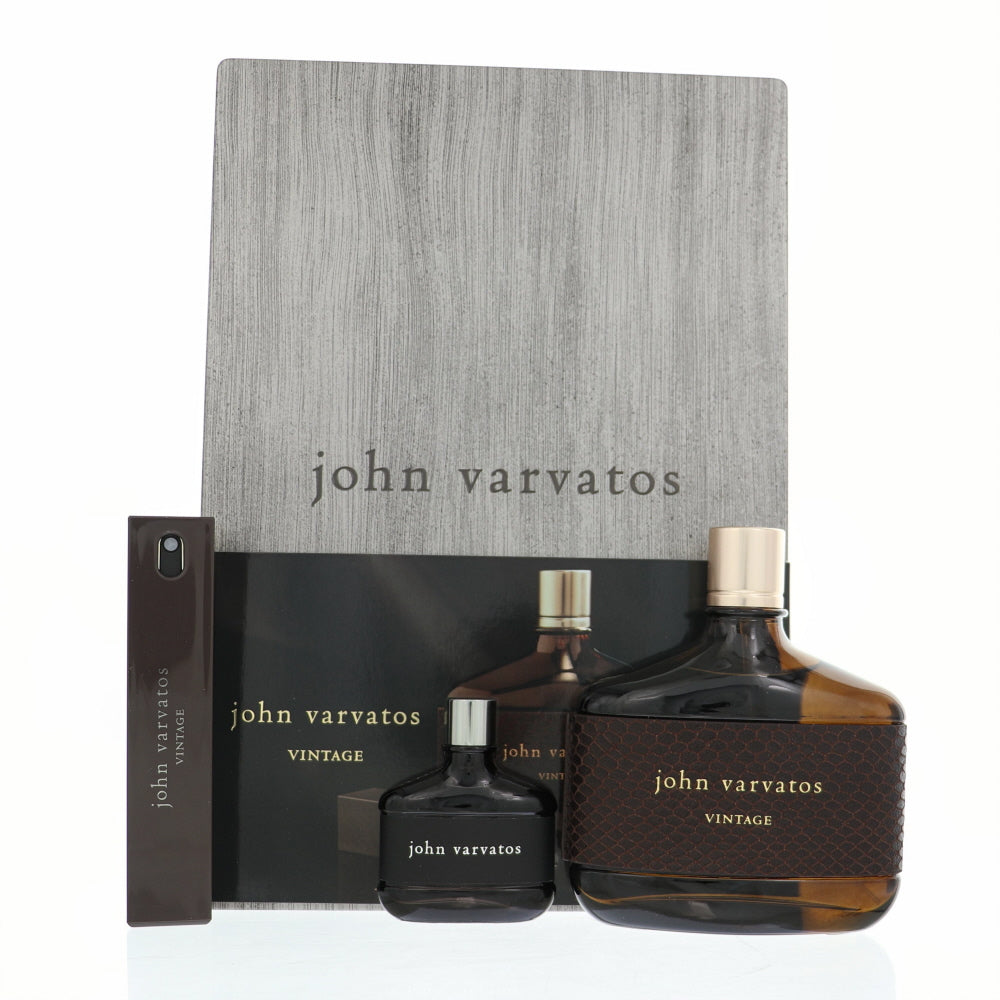 John Varvatos Vintage By John Varvatos 3 Piece Gift Set - 4.2 Oz Eau De Toilette Spray, 0.57 Oz Eau De Toilette Spray, 0.5 Oz Eau De Toilette Splash For Men In Gift Set